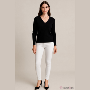 AQUA Cashmere Sweater, SZ M, PTP 18",Length Back 24" Front 23", Seams on outside